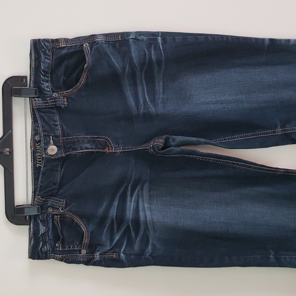 Zco jeans midrise stretch jeans, flare, dark wash, fading, women's size… - Picture 2 of 7